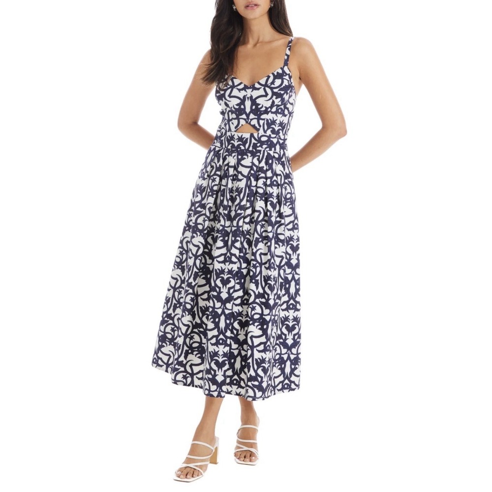 Allison New York Natalie Midi Dress In Damask Size 0